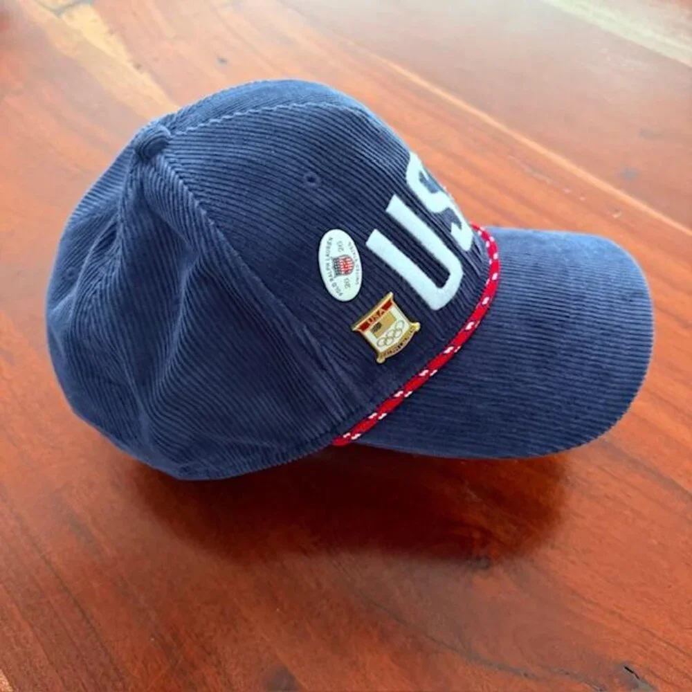 Polo Ralph Lauren Team USA 2026 Olympics Courduroy Cap Hat with Enamel Pins NWT - Picture 4 of 13